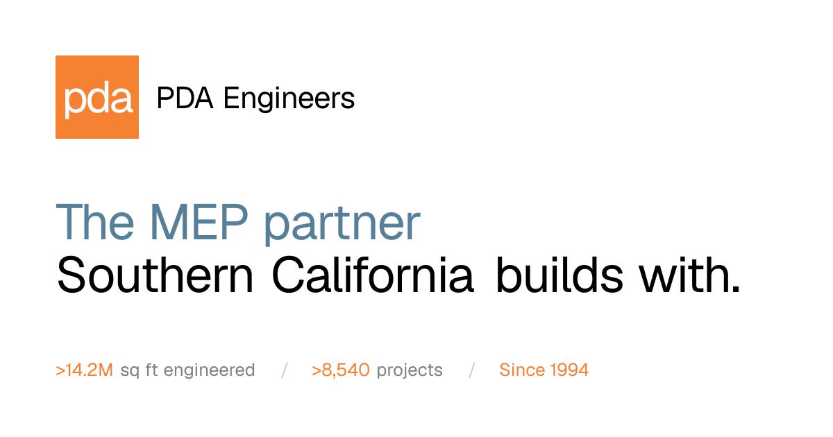 PDA Engineers | MEP Consulting in Southern California since 1994
